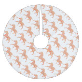 Zebra Sinaasappel en wit Silhouette Kerstboom Rok (Voorkant)
