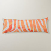 Zebra Sinaasappel en wit Silhouette Lichaamskussen (Achterkant)