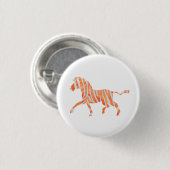 Zebra Sinaasappel en wit Silhouette Ronde Button 3,2 Cm (Voorkant /achterkant)