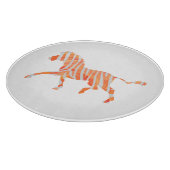 Zebra Sinaasappel en wit Silhouette Snijplank (Hoek)