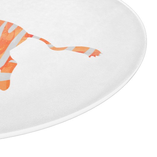 Zebra Sinaasappel en wit Silhouette Snijplank (Hoek)