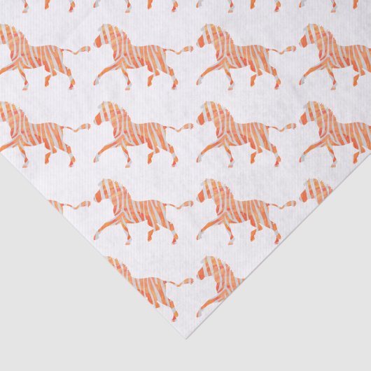 Zebra Sinaasappel en wit Silhouette Tissuepapier (Detail)