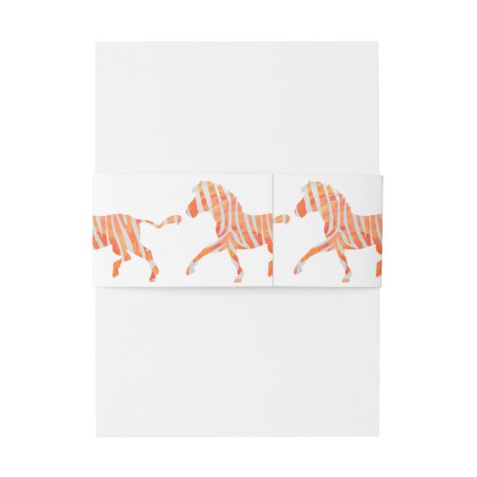 Zebra Sinaasappel en wit Silhouette Uitnodigingen Wikkel (Achterkant Voorbeeld)