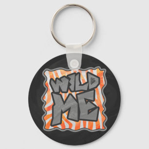 Zebra Sinaasappel en wit Sleutelhanger