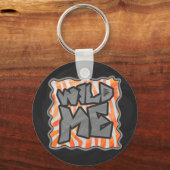 Zebra Sinaasappel en wit Sleutelhanger (Voorkant)