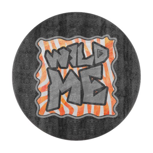 Zebra Sinaasappel en wit Snijplank (Voorkant)