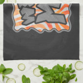 Zebra Sinaasappel en wit Theedoek (Gevouwen)