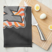 Zebra Sinaasappel en wit Theedoek (Quarter Fold)