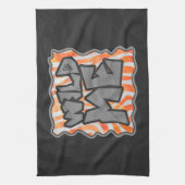 Zebra Sinaasappel en wit Theedoek (Verticaal)