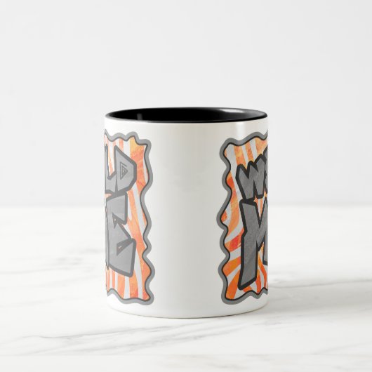 Zebra Sinaasappel en wit Tweekleurige Koffiemok (Center)