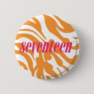 Zebra Sinaasappel Ronde Button 5,7 Cm