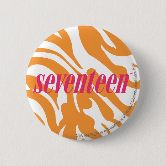 Zebra Sinaasappel Ronde Button 5,7 Cm (Voorkant)
