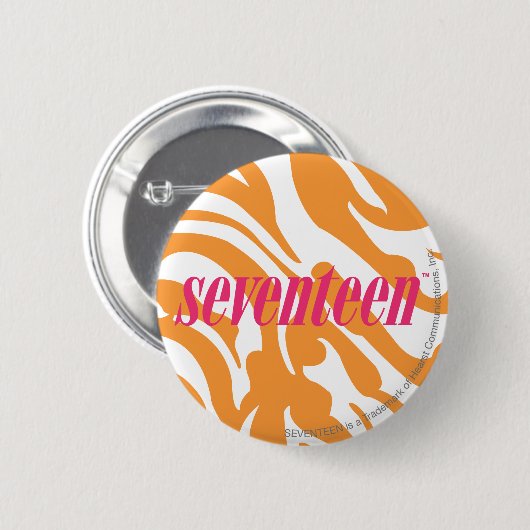 Zebra Sinaasappel Ronde Button 5,7 Cm (Voorkant /achterkant)