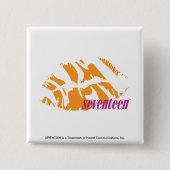 Zebra Sinaasappel Vierkante Button 5,1 Cm (Voorkant)