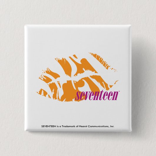 Zebra Sinaasappel Vierkante Button 5,1 Cm (Voorkant)