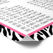 Zebra sjabloon bruiloft poster (Hoek)