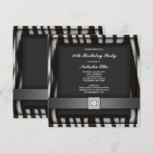 Zebra Sjabloon voor uitnodiging voor feest met wil (Voorkant / Achterkant)