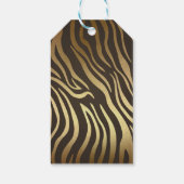 Zebra Skin Animal Print Gold Favor Cadeaulabel (Achterkant)