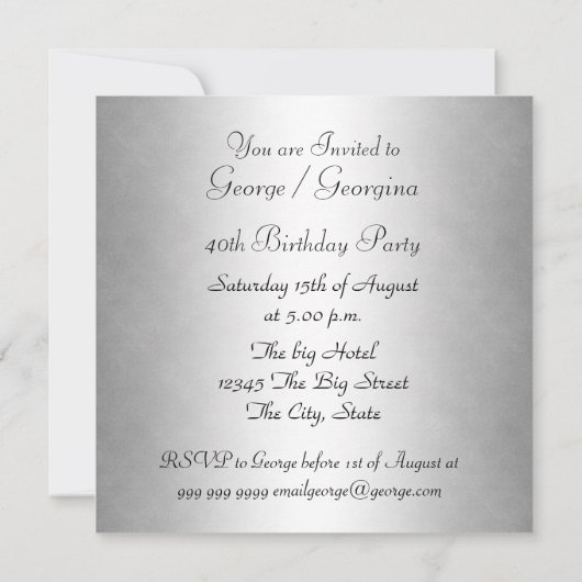 Zebra skin Birthday party Invitation Kaart (Achterkant)