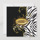 Zebra skin Birthday party Invitation Kaart (Voorkant)