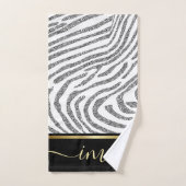 Zebra Skin Monogramed Waterverf Bad Handdoek (Handdoek)