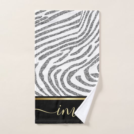 Zebra Skin Monogramed  Waterverf Bad Handdoek (Handdoek)