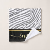 Zebra Skin Monogramed Waterverf Bad Handdoek (Wasdoekje)