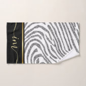 Zebra Skin Monogramed Waterverf Bad Handdoek (Handdoek)