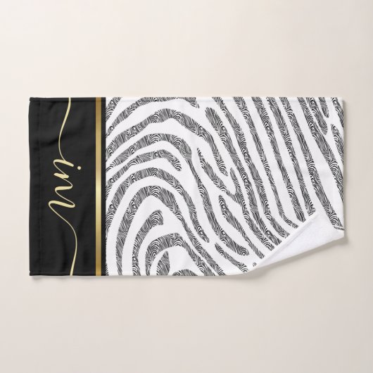 Zebra Skin Monogramed  Waterverf Bad Handdoek (Handdoek)