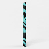 Zebra Skin Pattern Aqua Blue Black Chic Name Case-Mate iPhone Case (Achterkant/rechts)