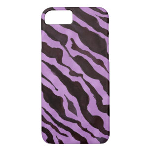 Zebra Skin Pattern Paars Black Modern Chic Fun Case-Mate iPhone Case