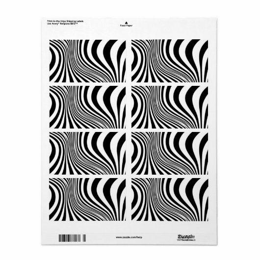 Zebra Skin Print Texture Pattern-88488 Etiket (Full Sheet)