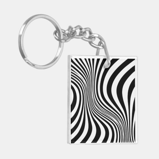 Zebra Skin Print Texture Pattern-88488 Sleutelhanger (Voorkant Links)
