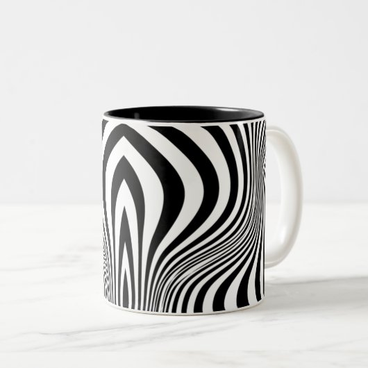 Zebra Skin Print Texture Pattern-88488 Tweekleurige Koffiemok (Voorkant rechts)