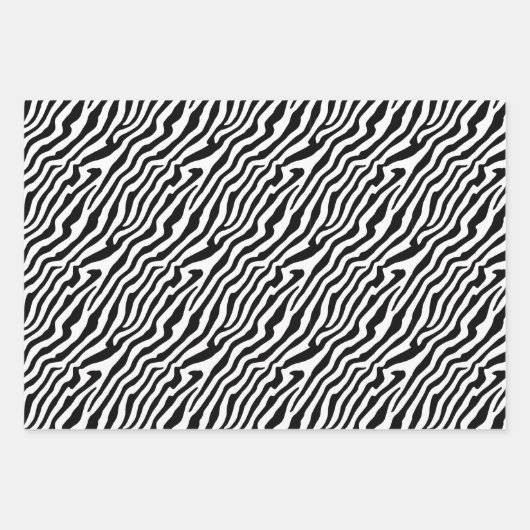 Zebra Skin Texture Stripes Black en White Inpakpapier Vel (Voorkant 3)