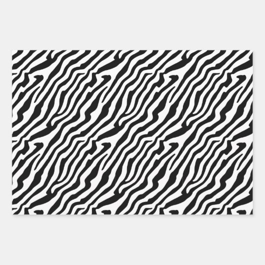 Zebra Skin Texture Stripes Black en White Inpakpapier Vel (Voorkant 2)