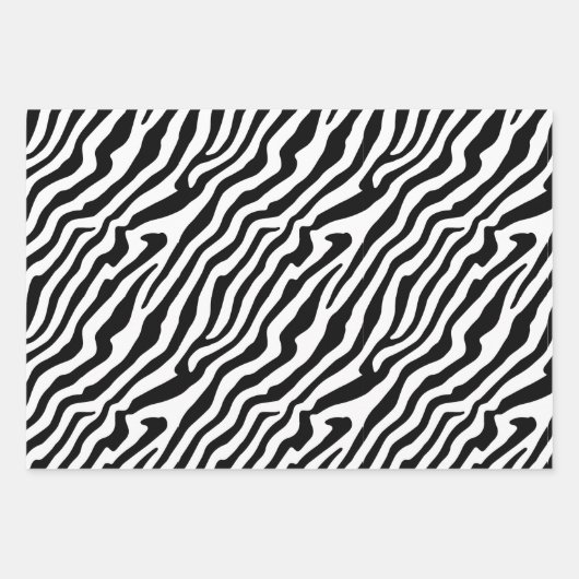Zebra Skin Texture Stripes Black en White Inpakpapier Vel (Voorkant)