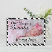 Zebra Slapende mooie printaankondiging Aankondiging (Staand voorkant)