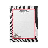 Zebra Smile Black/White/Red  groot Notitieblok (Linkerzijde)