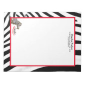 Zebra Smile Black/White/Red  groot Notitieblok (Voorkant)