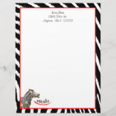 Zebra Smile Black/White/Red Stripes Briefhoofd (Voorkant)