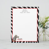 Zebra Smile Black/White/Red Stripes Briefhoofd (Staand voorkant)