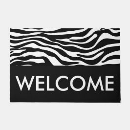 Zebra snijdt het patroon zwart-wit en je ideeën deurmat