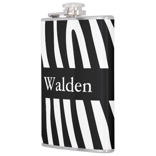 Zebra snijdt het patroon zwart-wit en je ideeën heupfles (Links)