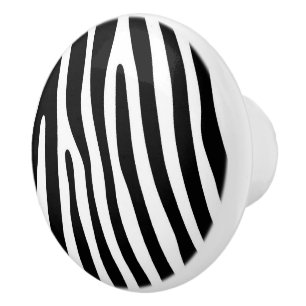 Zebra snijdt het patroon zwart-wit en je ideeën keramische knop