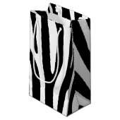 Zebra snijdt het patroon zwart-wit en je ideeën klein cadeauzakje (Voorkant Gekanteld)