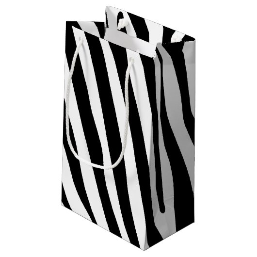 Zebra snijdt het patroon zwart-wit en je ideeën klein cadeauzakje (Achterkant Gekanteld)