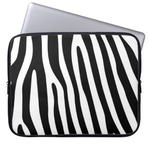 Zebra snijdt het patroon zwart-wit en je ideeën laptop sleeve