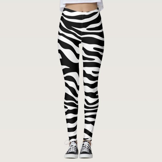 Zebra snijdt het patroon zwart-wit en je ideeën leggings (Voorkant)
