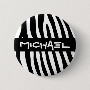 Zebra snijdt het patroon zwart-wit en je ideeën ronde button 5,7 cm